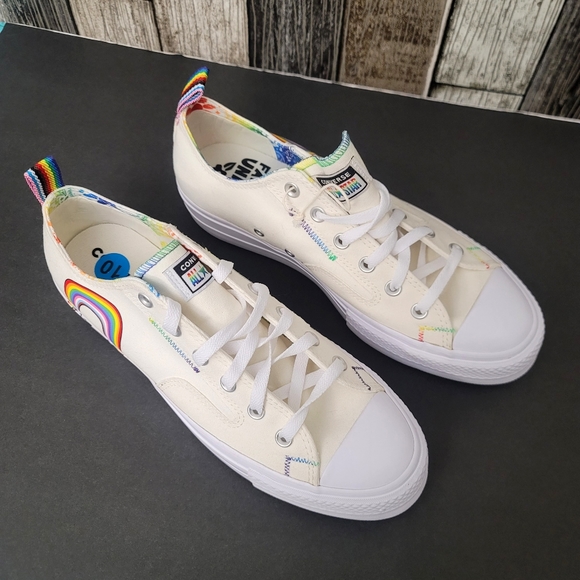 Converse Chuck Taylor All-Star Lift Low LGBT Men's 10 -Women's 12 Rainbow - Picture 10 of 10